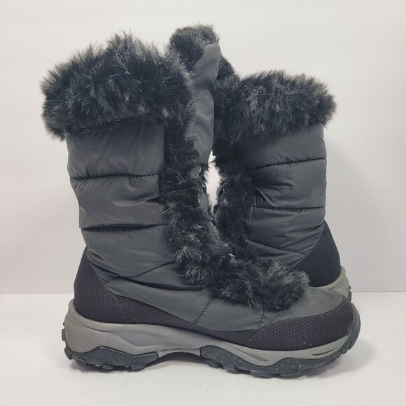 The North Face Nuptse Down Women's Faux Fur Winter Black Boots US Size 6 - Picture 6 of 12